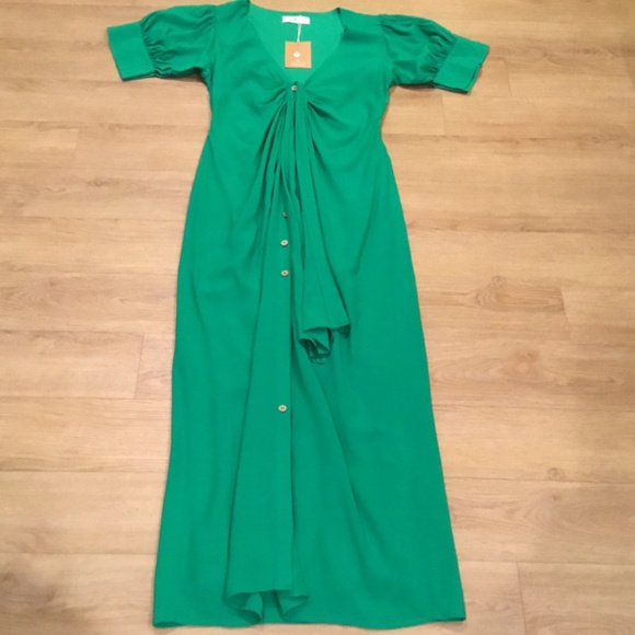 NWT Shy Velvet Green Maxi Dress Size Small - Picture 5 of 6
